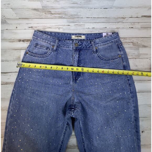 Rock & Roll Denim Cowgirl® 32x27 Straight Cropped High Rise Sequined Front NWT - Picture 13 of 16